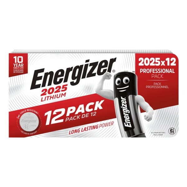 Energizer Paquet de 12 piles bouton  Spcial lithium  CR 2025