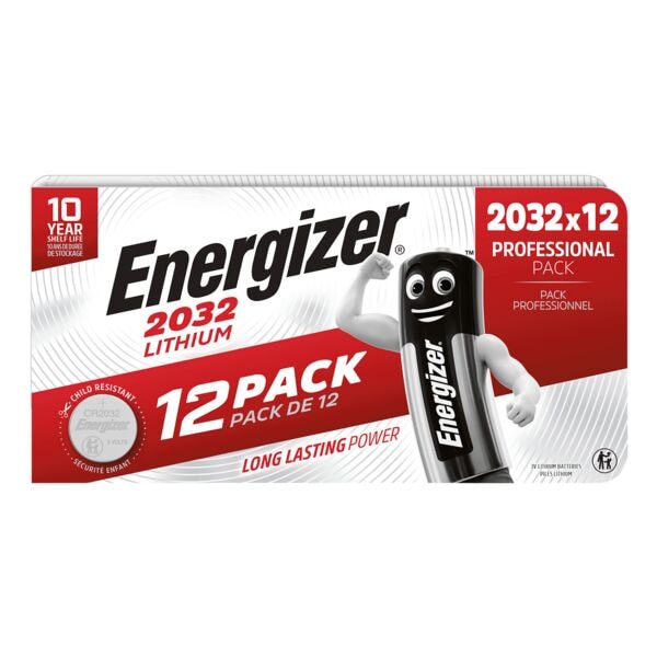 Energizer Paquet de 12 piles bouton  Spcial lithium  CR 2032