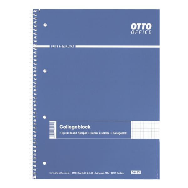 OTTO Office cahier  spirale Standard A4  carreaux, 80 feuille(s)