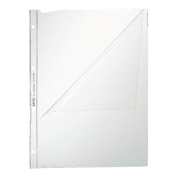 LEITZ pochette perfore Premium 4744 A4 transparent, ouverture en haut et sur la bordure perfore - 10 pice(s)