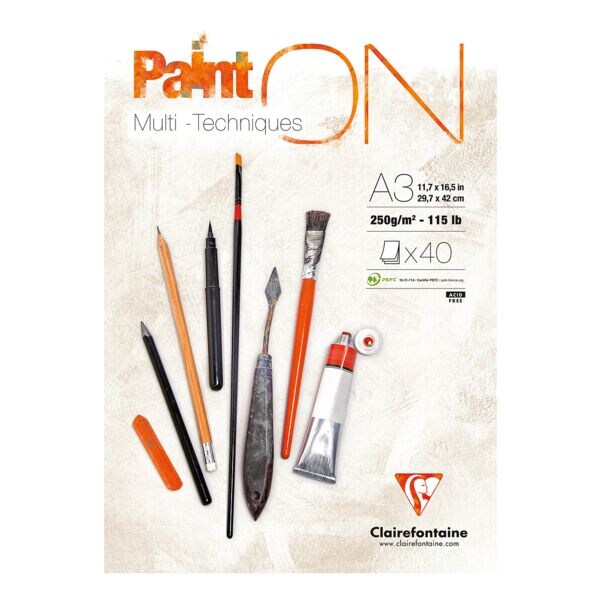 Clairefontaine Bloc de dessin et de peinture « PaintON » A3 Clairefontaine Bloc de dessin et de peinture « PaintON » A3