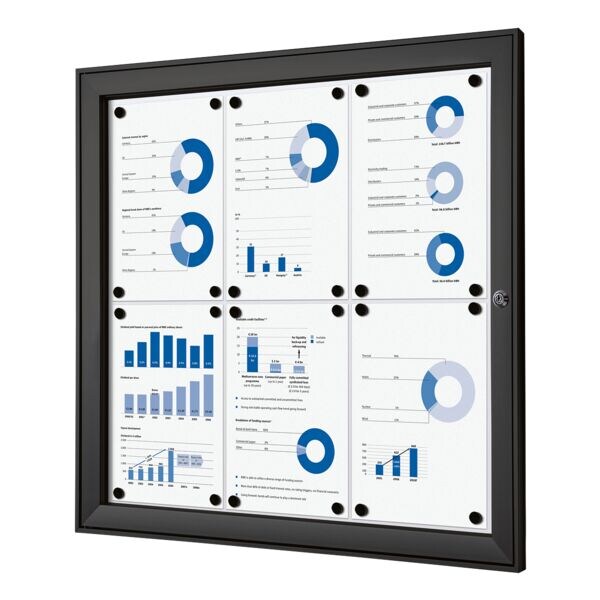 Showdown Displays Vitrine d'affichage verrouillable « SCS » 6x A4 Showdown Displays Vitrine d'affichage verrouillable « SCS » 6x A4