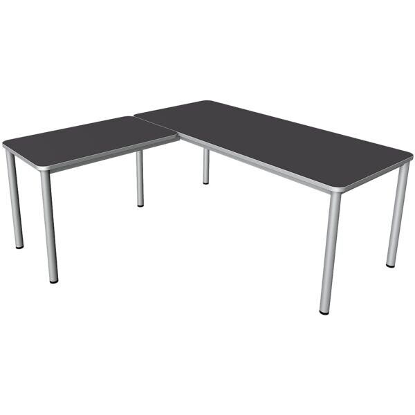 Kerkmann Bureau d'angle Prime 180 cm, 6-pied alu argent