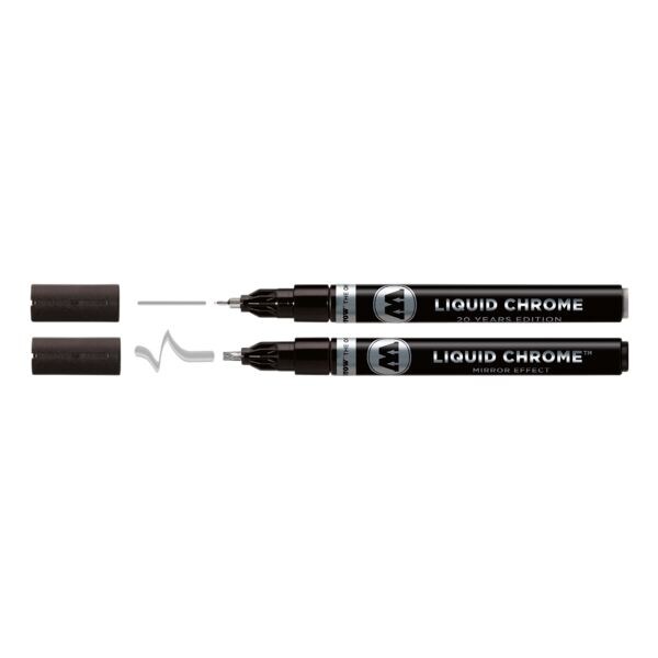 MOLOTOW Lot de 3 marqueurs peinture « LIQUID CHROME™ » 1 + 3 mm MOLOTOW Lot de 3 marqueurs peinture « LIQUID CHROME™ » 1 + 3 mm