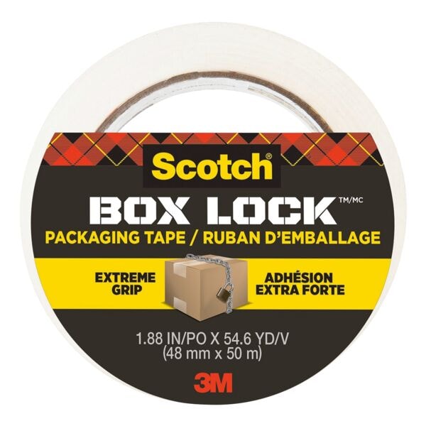 Ruban adhésif d'emballage Scotch® pour fermeture sûre, transparent, 50 mm x  50 m, 1 rouleau/paquet