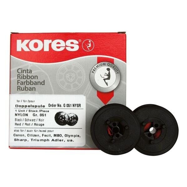 KORES Ruban encreur « G051NYSR » noir/rouge KORES Ruban encreur « G051NYSR » noir/rouge