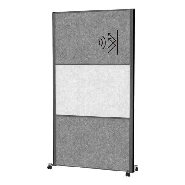 MAUL Panneau d'exposition  MAULconnecto  3 panneaux acoustiques 2x gris fonc + 1 gris clair avec roulettes