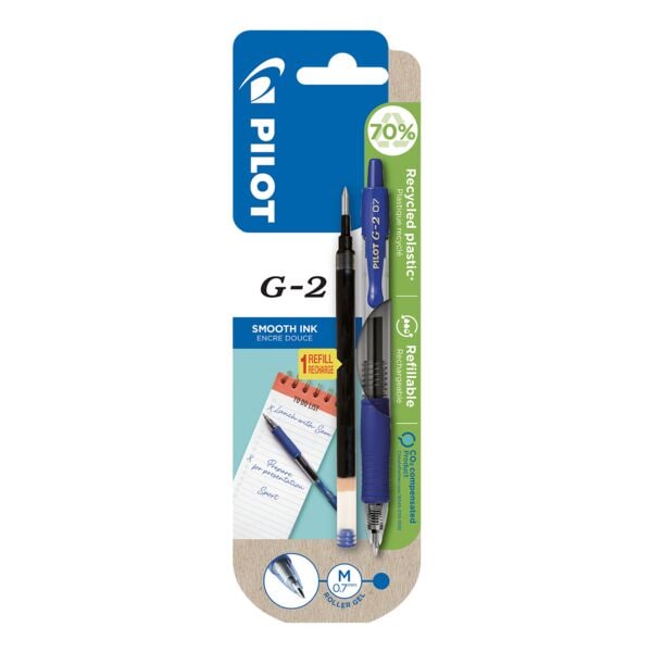 Paquet de 2 stylos à encre gel bleue