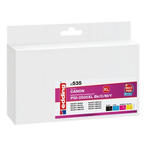 edding Lot de cartouches d'encre équivalent Canon « PGI-2500XL BK/CMY »