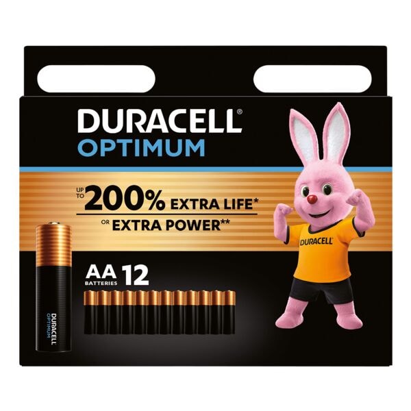 Duracell Paquet de 12 piles � Optimum � Mignon / AA