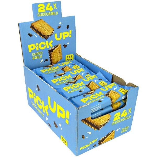 PICK UP! Paquet de 24 PiCK UP ! Choco&Milk pr�sentoir de comptoir 24x28g