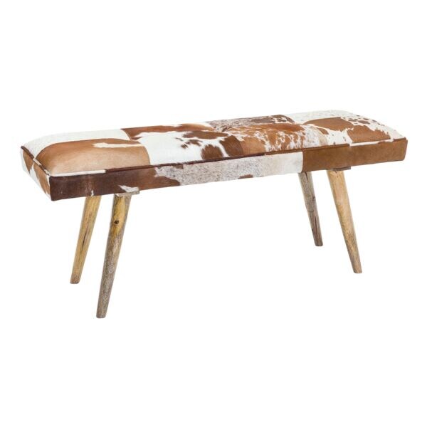 Wohnling Banc � Peau de ch�vre � cuir v�ritable 120 cm