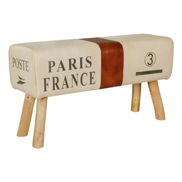 Wohnling Banc « Canvas » cuir véritable 91 cm