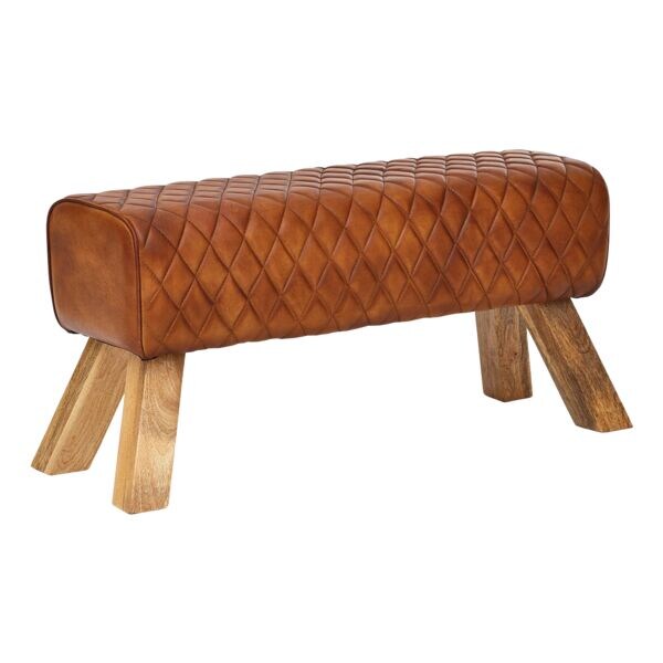 Wohnling Banc en cuir de chèvre 89 cm