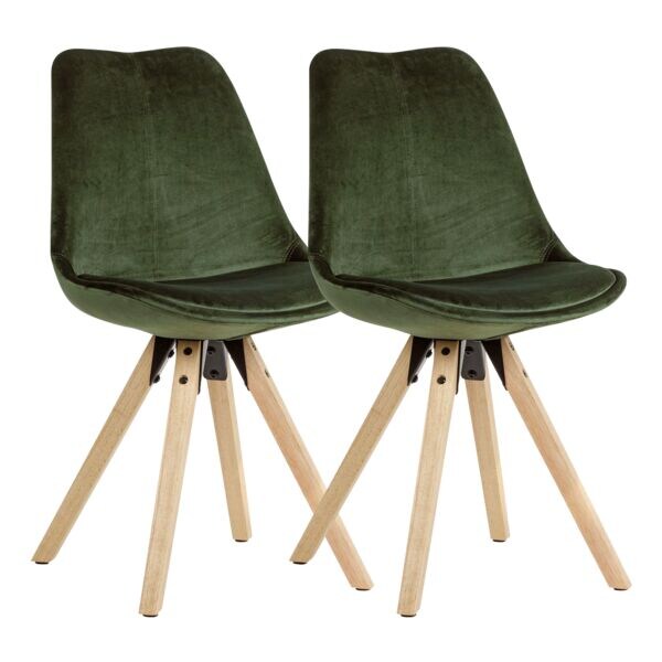 Wohnling Lot de 2 chaises de salle à manger en tissu Wohnling Lot de 2 chaises de salle à manger en tissu