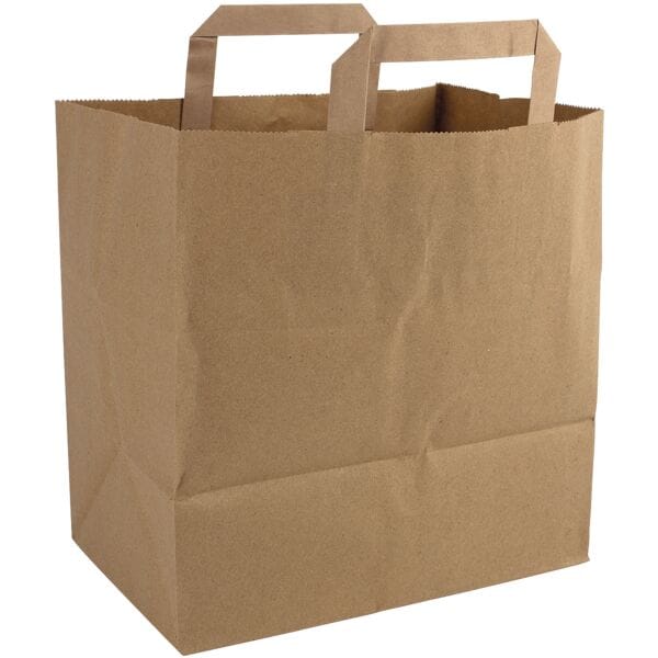 Lot de 250 sacs papier 26 x 17 x 26 cm brun