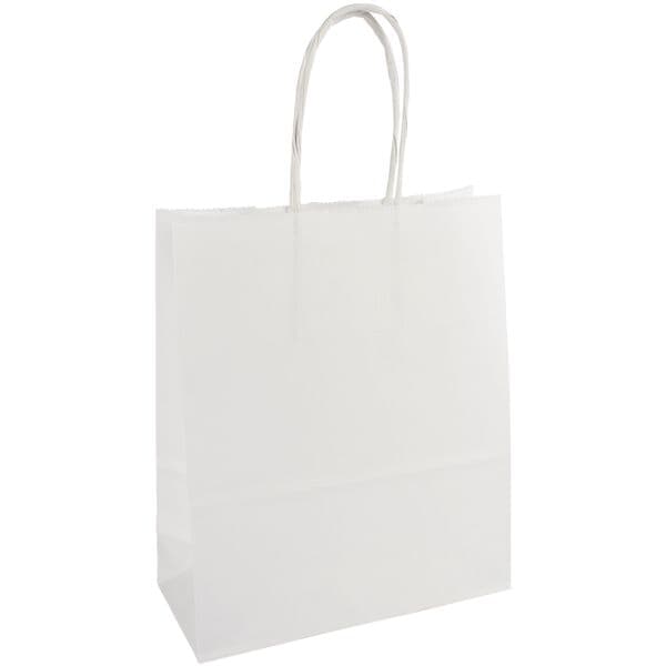 Lot de 50 sacs en papier 22 x 10 x 31 cm blanc