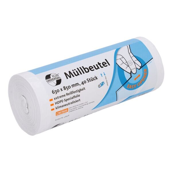 80 L sacs poubelle Deiss UNIVERSAL PLUS® blanc 40 pièce(s)