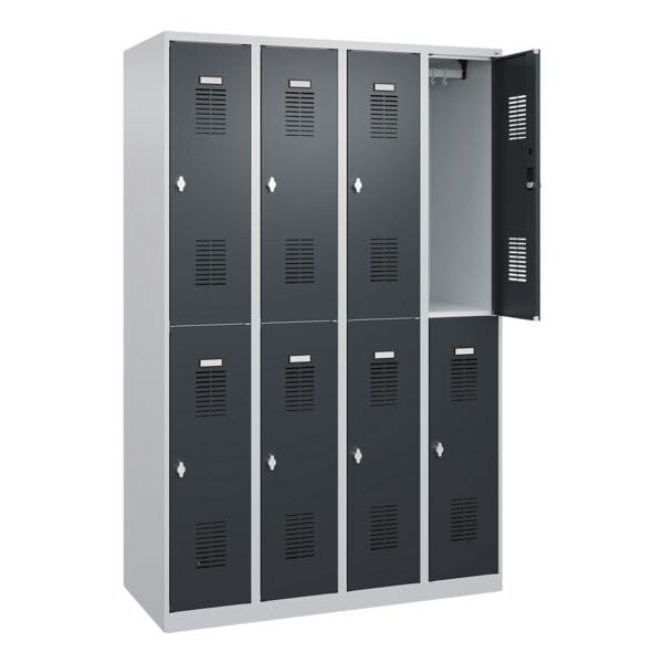 CP Armoire vestiaire Basis PLUS, 4x2, acier, au sol, 120 x 185 cm