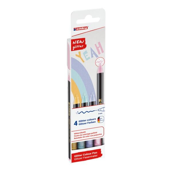 edding Lot de 4 feutres de coloriage  1200 Glitzer 