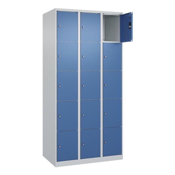 CP Armoire  casier verrouillable Classic Plus corps gris clair, 3x5, acier, au sol, 90 x 185 cm