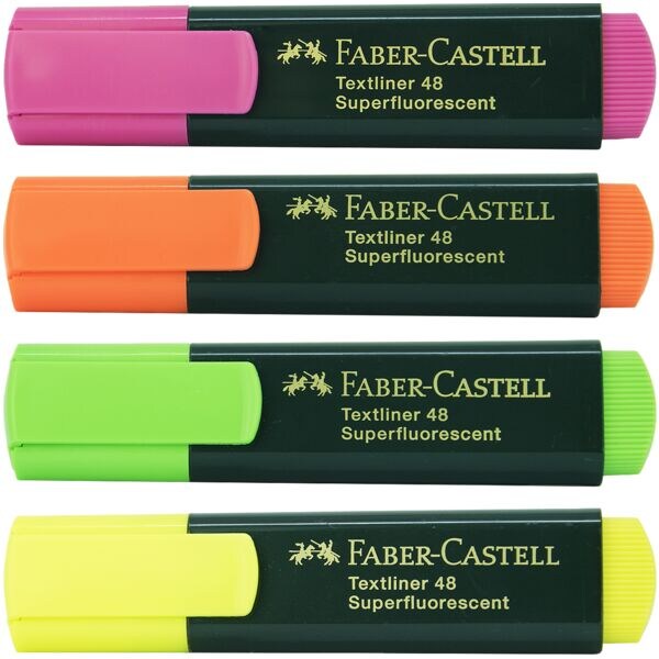 Faber-Castell Surligneur 4 pice(s)  TL 48 Superfluorescent , rechargeable pointe biseaute