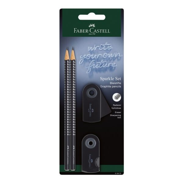 Lot crayon  papier Faber-Castell Sparkle, B, avec gomme