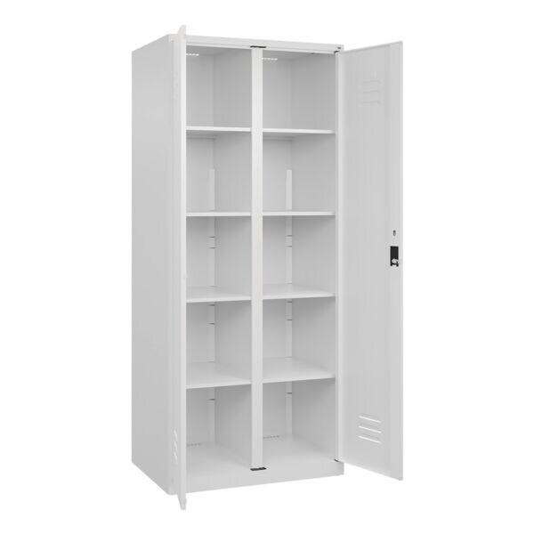 CP Casier  linge Classic Plus portes se fermant l'une vers l'autre corps blanc, 2x5, acier, au sol, serrure  cylindre, 80 x 185 cm