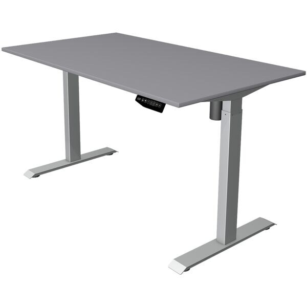 Kerkmann bureau rglable en hauteur (lectrique) Move 1 140 cm, pitement en T argent