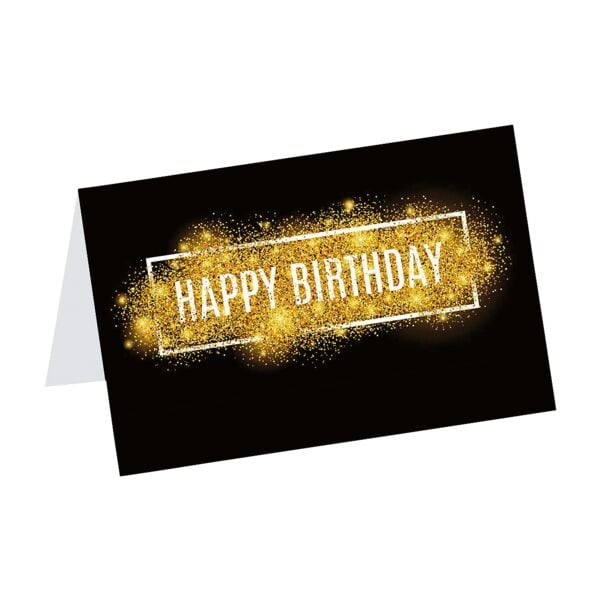 carte d’anniversaire LUMA KARTENEDITION Happy Birthday paillettes d'or, format spcial, avec enveloppe, 1 pice(s)