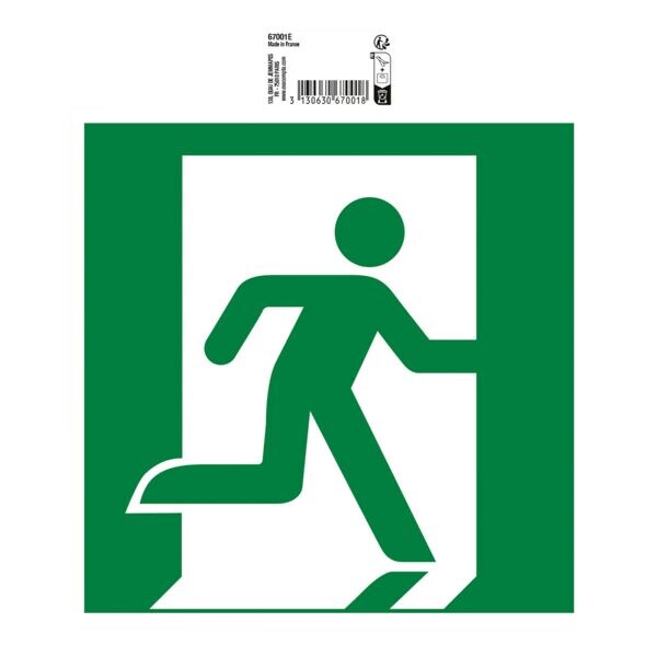 EXACOMPTA Panneau de signalisation  vacuation gauche  20 cm