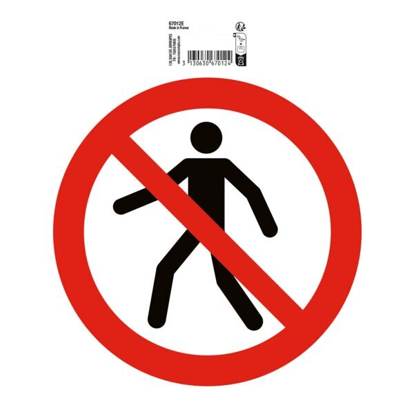 EXACOMPTA Panneau d'interdiction « Accès interdit aux piétons » 20 cm EXACOMPTA Panneau d'interdiction « Accès interdit aux piétons » 20 cm
