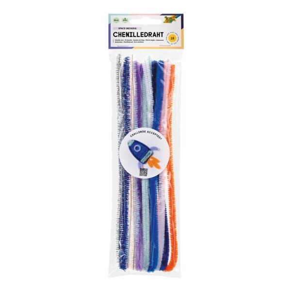 folia Paquet de 10 fils de chenille  Space universe   8 mm