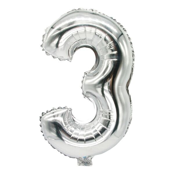 Papstar Ballon en plastique  3  argent