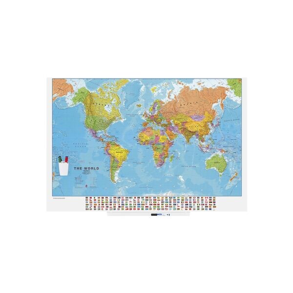 Rocada Tableau blanc monde, 150x100 cm