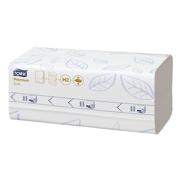 Essuie-mains en papier Tork Xpress® Compressed Soft Premium H2 100888 2 paisseurs, blanc, 21,2 cm x 32 cm de Cellulose avec pliage en I - 2040 feuilles au total