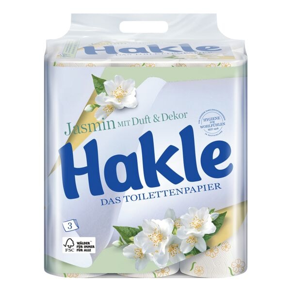 Hakle papier toilette Jasmin 3 paisseurs, blanc  - 24 rouleaux (1 paquet de 24 rouleaux)