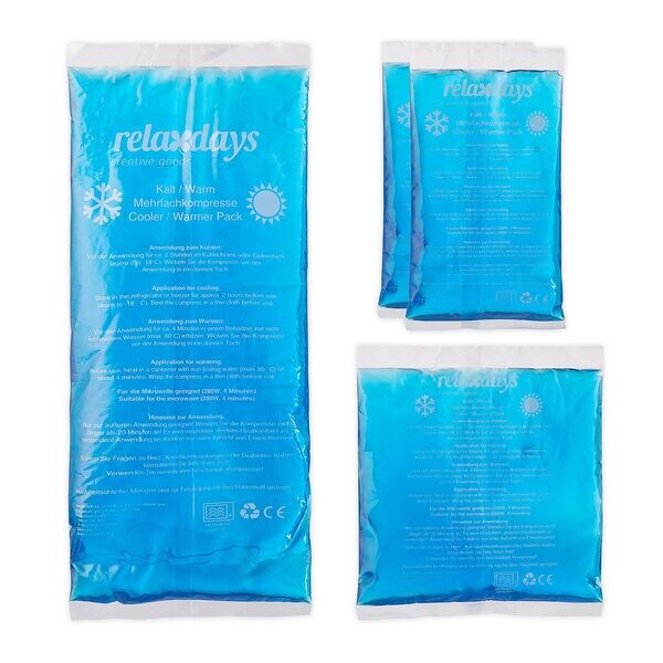 relaxdays Lot de 4 compresses rfrigrantes