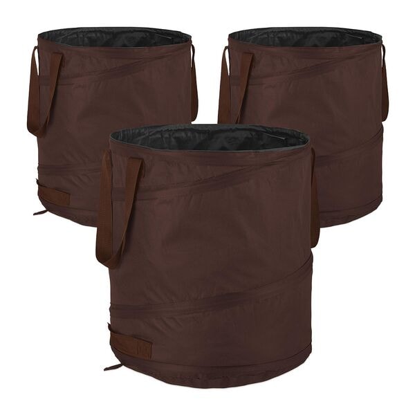 relaxdays Lot de 3 sacs  feuilles autoportants 85 litres