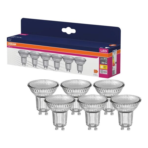 Osram Paquet de 6 ampoules LED 4.3 W GU10 2700 K