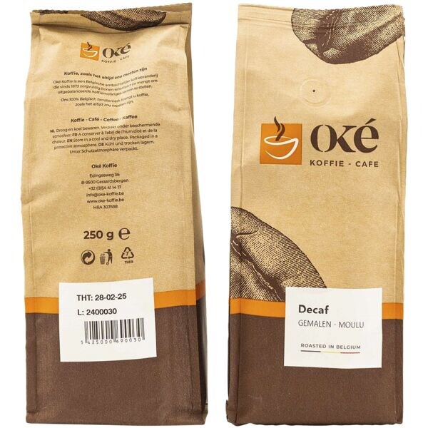 Oké Koffie café moulu décaféiné Deca 250 g