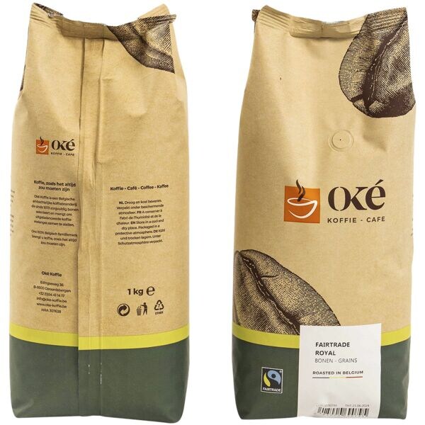 Ok Koffie Fairtrade Royal Caf en grains 1000 g