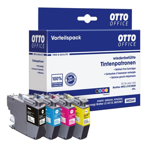 OTTO Office Lot de cartouches d'encre remplace Brother « LC421XL VAL » OTTO Office Lot de cartouches d'encre remplace Brother « LC421XL VAL »