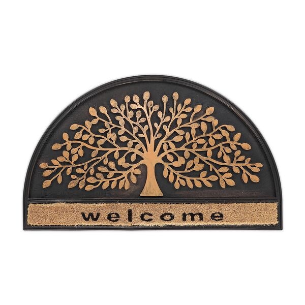 relaxdays Paillasson semi-circulaire  welcome , 75 x 45 cm