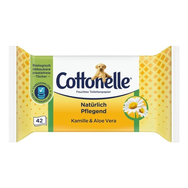 Cottonelle lingettes hygi�niques humides soin naturel simple �paisseur, blanc - 42 tissus