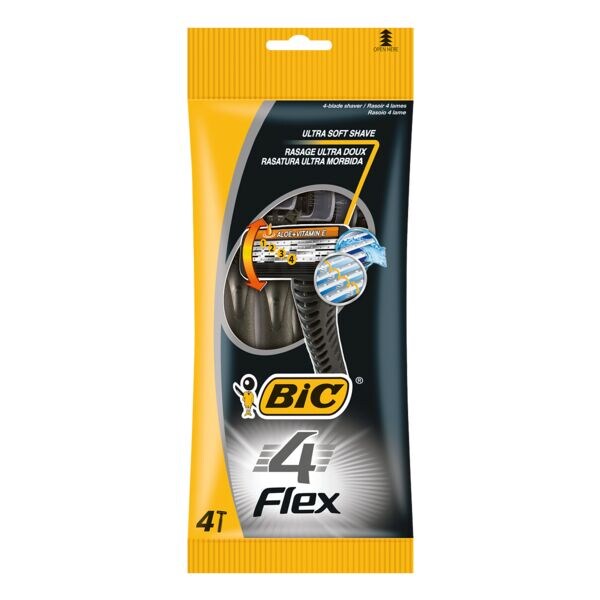 BIC Paquet de 4 rasoirs jetables « 4 Flex » BIC Paquet de 4 rasoirs jetables « 4 Flex »