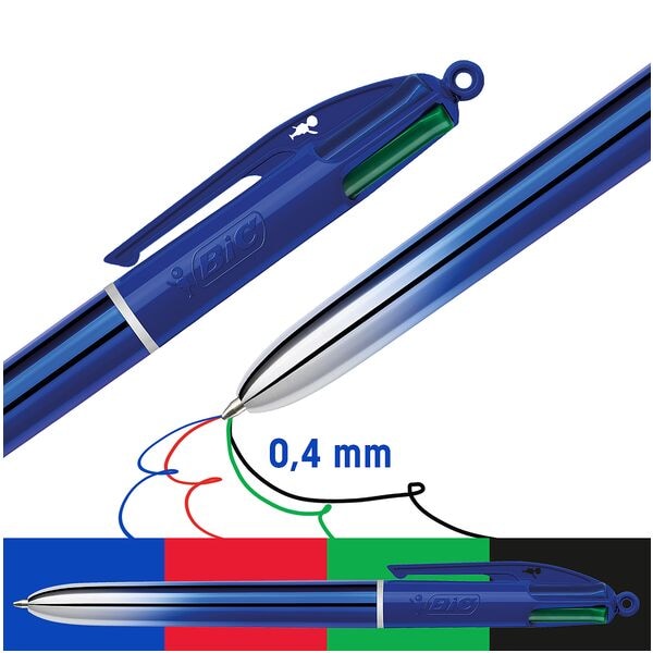 Stylo-bille plusieurs couleurs BIC 4 Colours Gradient, convenant aux documents officiels