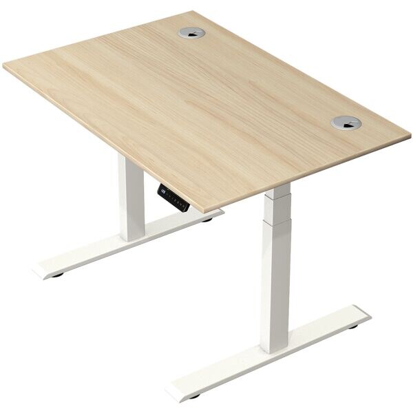 Kerkmann Table assis-debout rglable en hauteur lectrique Move 2 Plus 120 cm, pitement en T blanc