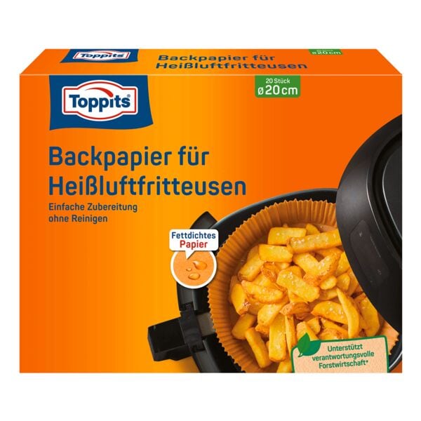 Toppits Papier cuisson pour friteuse à air chaud/Airfryer Toppits Papier cuisson pour friteuse à air chaud/Airfryer