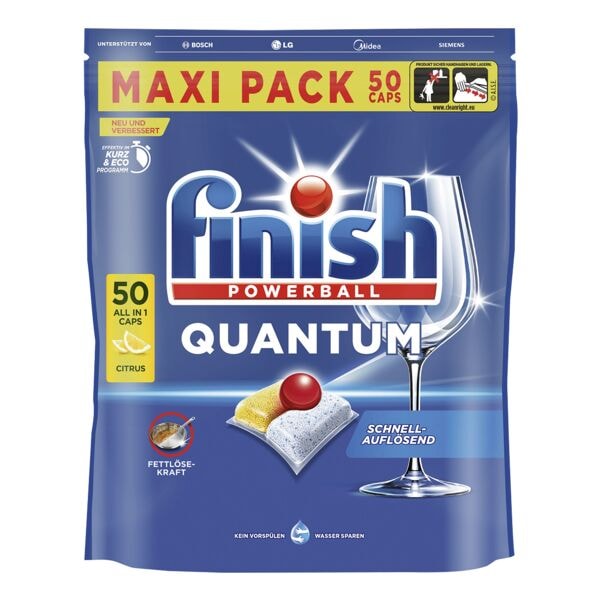 finish Pastilles pour lave-vaisselle « Quantum Citrus », 50 pièces finish Pastilles pour lave-vaisselle « Quantum Citrus », 50 pièces